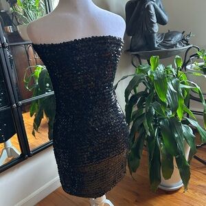 Elegant Black Sequin Dress